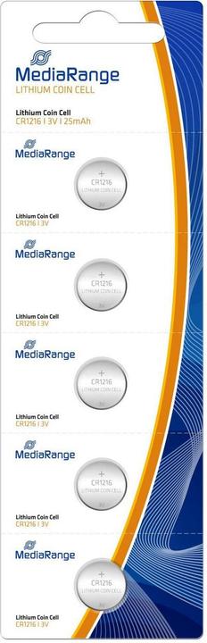 Immagine prodotto MediaRange Moneta al litio (5 pz., CR1216, 25 mAh)
