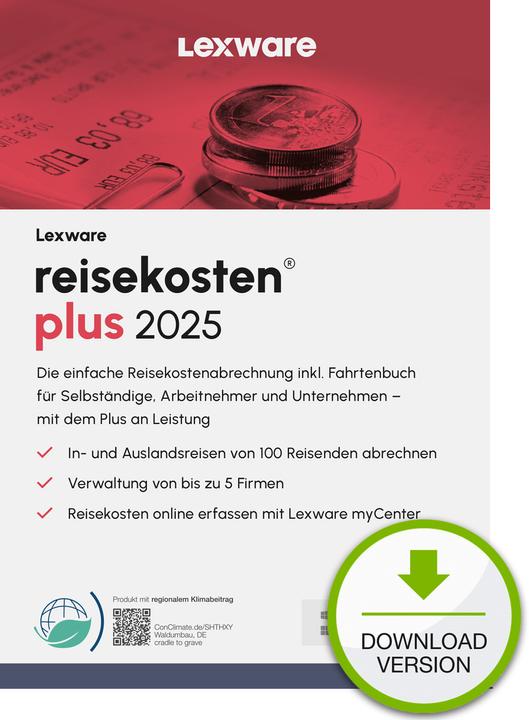 Produktbild Lexware ESD / reisekosten plus 2025 / On (1 User, 12 Monate)