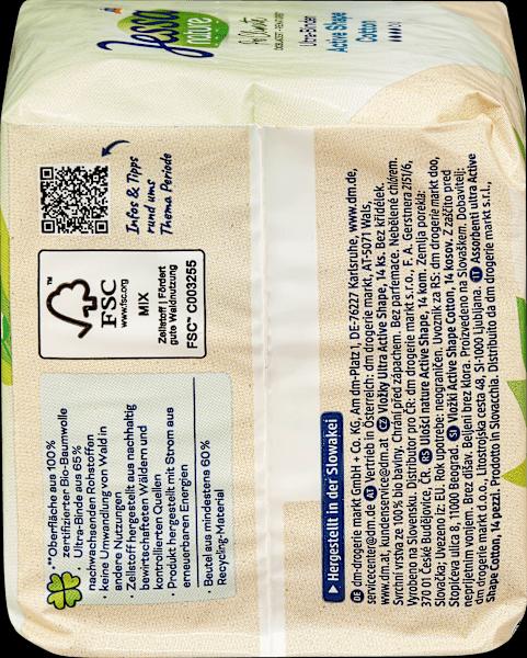 Produktbild dm Jessa Ultra-Binden Nature Active Shape (Damenbinden)