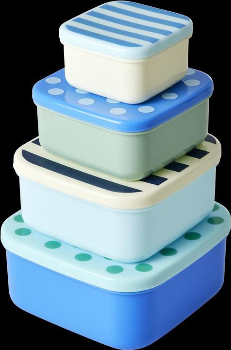 Immagine prodotto Rice Scatole di plastica per alimenti - Stampe a righe e pois - Set da 4