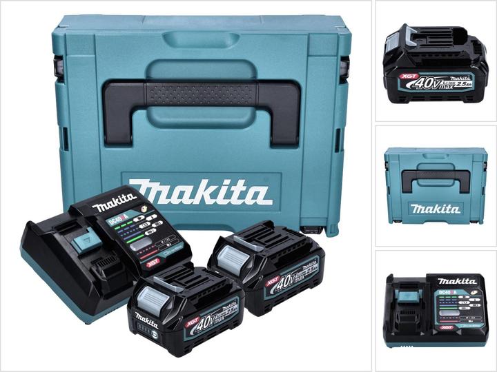 2x battery, Battery charger, Suitcase