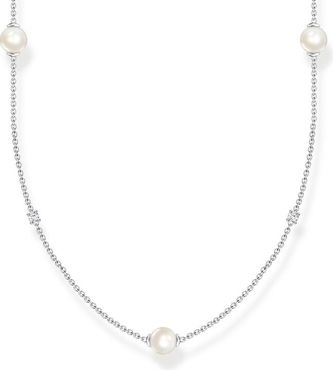 Produktbild Thomas Sabo Kette Perlen mit weissen Steinen silber (925 Sterlingsilber, 85 - 90 cm)