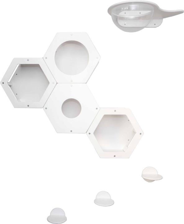 Actual product image Wowhelperco Climbing wall for cats 8-piece (White)