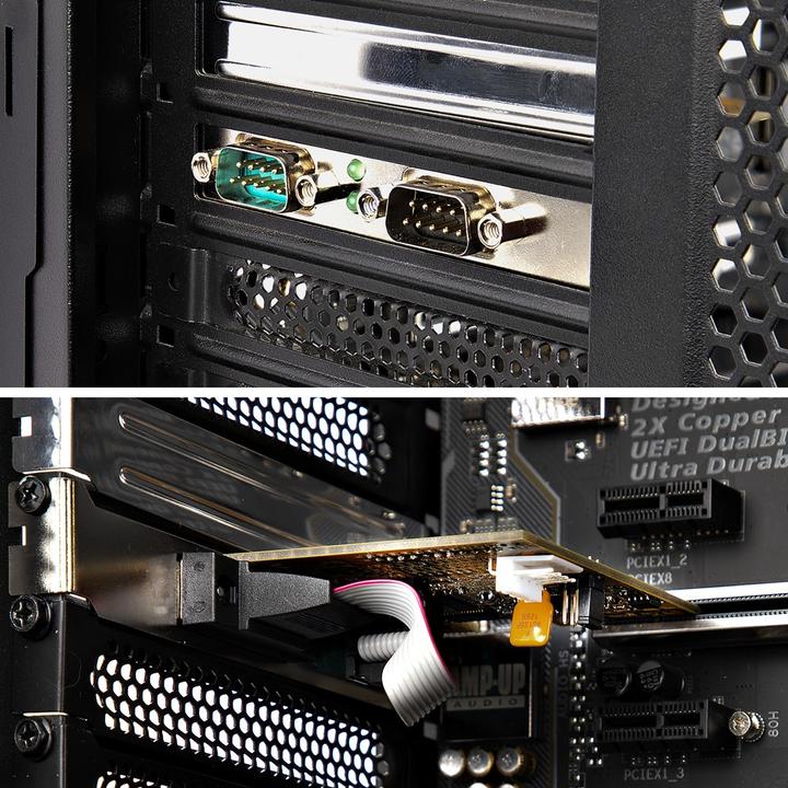 Actual product image StarTech COM 2 Port PCI Express Serial Interface Card PCIe to RS232 Card Serial Adapter K