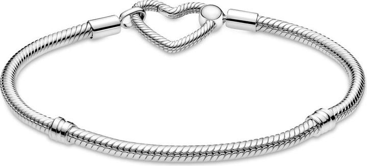 Image du produit Pandora Bracelet Moments Snake Chain fermoir coeur (17 cm, Argent sterling 925)