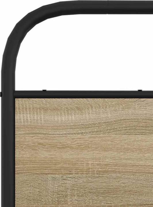 Produktbild VidaXL Metallbett ohne Matratze Räuchereiche 200x200 cm (200 x 200 cm)
