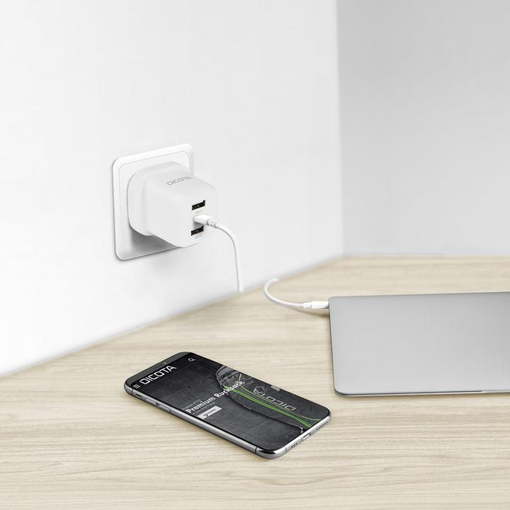 Actual product image Dicota 3-Port GaN Wall Charger (32W) UK white (32 W)