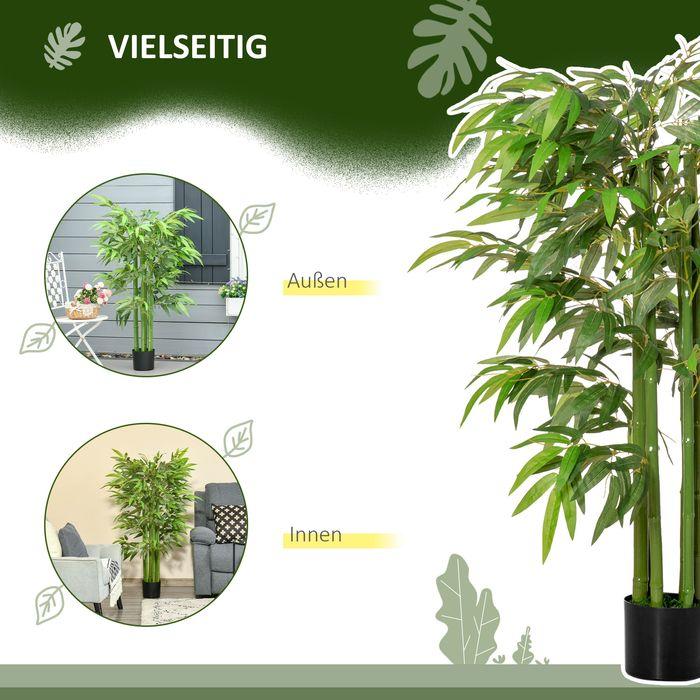Image du produit Swisshandel24 Künstliche Bambus gross 140 cm Kunstpflanze, künstliche Pflanzen im Topf (140 cm)