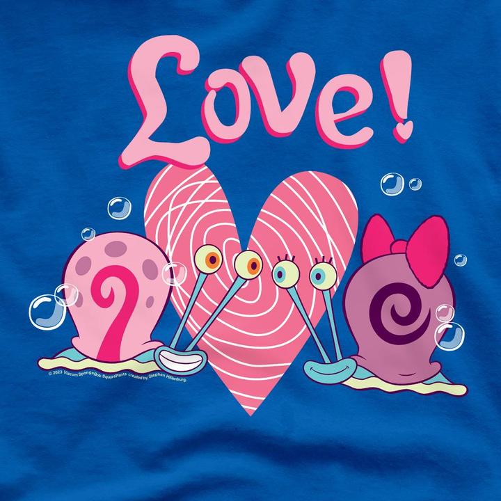 Actual product image Spongebob Squarepants Mens Valentine's Love Gary & Snellie T-Shirt (XXL)