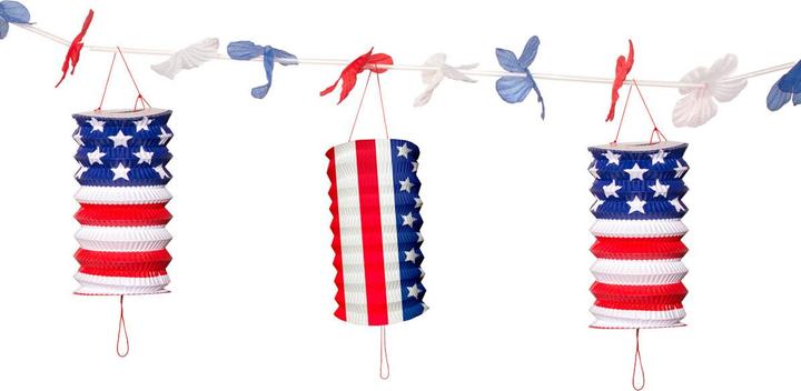 Folat USA-Partei Garlands Lampion 3,6 mtr