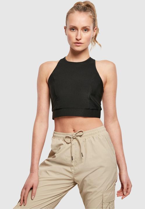 Urban Classics Ladies Cropped Shiny Rib Top