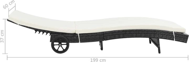 Produktbild VidaXL Sonnenliegen 2 Stk. mit Rollen und Auflagen Poly Rattan (60 cm)