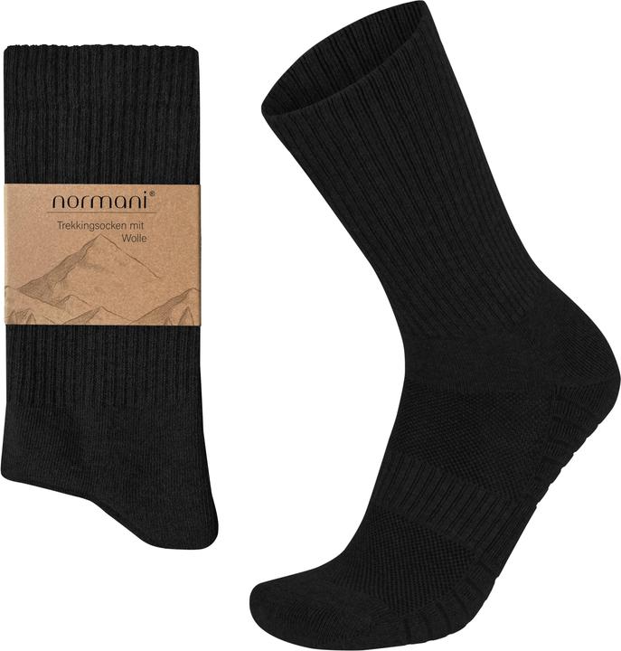 Immagine prodotto Normani 4 Trekkingwollsocken mit Polstersohle und Komfortbund (confezione da 4, 39 - 42)