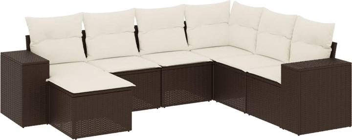 Actual product image VidaXL Garden furniture Sofa set Garden set 7-piece garden set Brown
