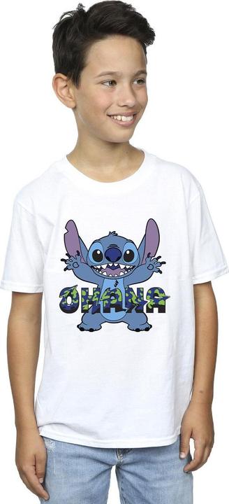 Immagine prodotto Disney Lilo And Stitch Ohana Blue Glitch Maglietta Ragazzi (140, 146)