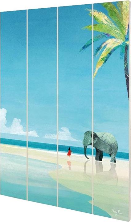 Actual product image Henry Rivers Elephant Beach Wood Plaque