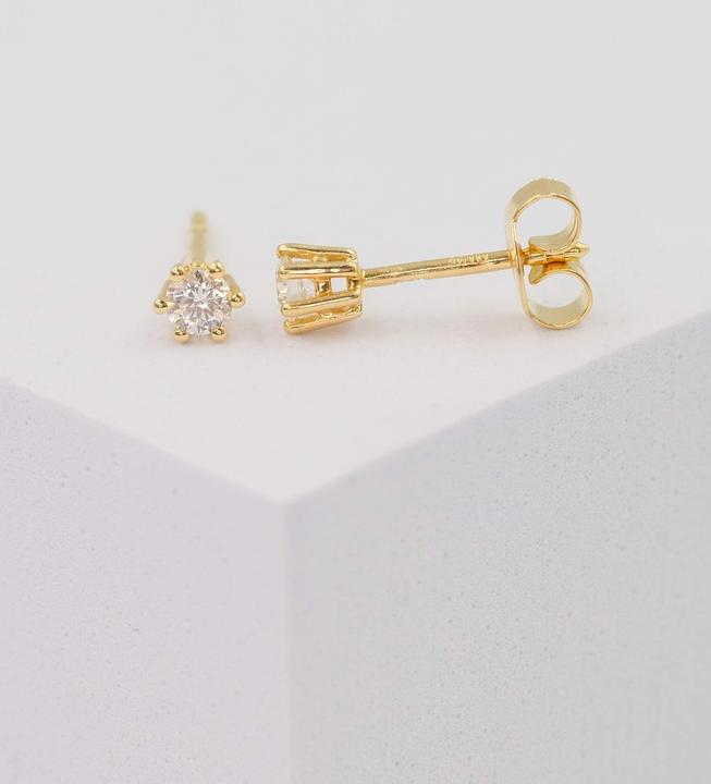 Actual product image Muau Stud earrings 6-handle setting (750/18 K Gold)