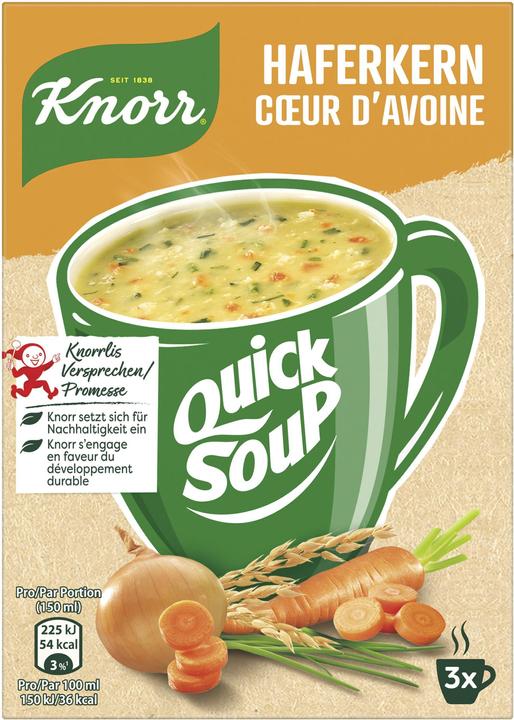 Produktbild Knorr Quick Soup Haferkern, Suppe mit Gemüsestückchen & Hafer, schnell zubereitete Fertigsuppe