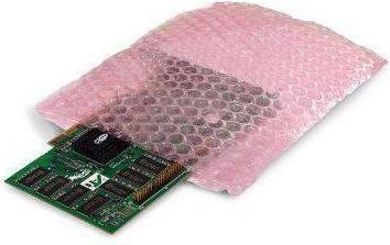 Produktbild Transpak Luftpolsterbeutel antistatisch Masse 200x300mm Stärke 100µ rosa Noppen auf Aussenseite /Krt. (1 x)