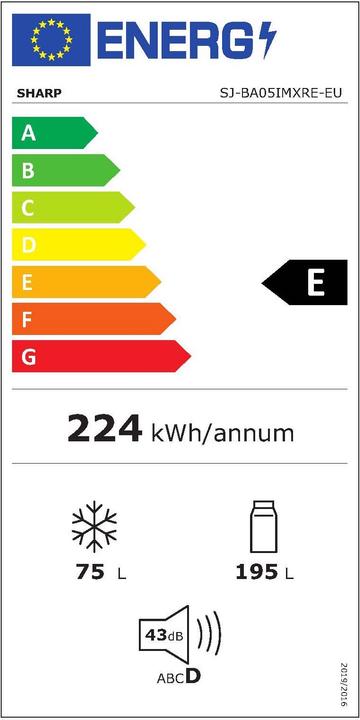 Energie-Label Sharp SJ-BA05IMXRE-EU (270 l)