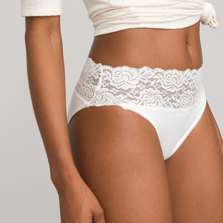Produktbild La Redoute Collections 3er-Pack Slips mit breitem Bund aus Spitze (38, 3er Pack)
