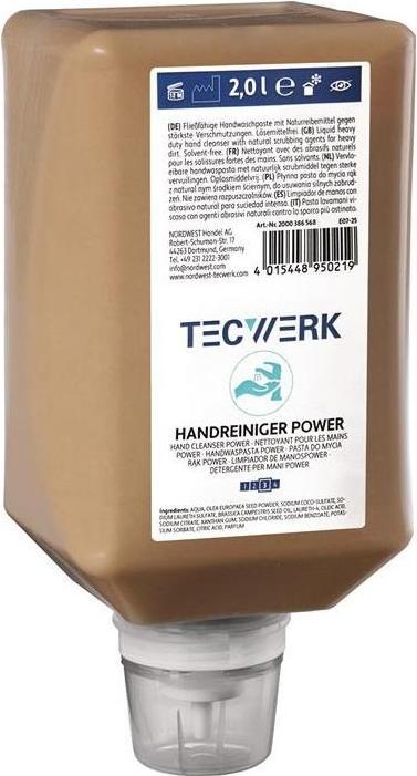 Tecwerk Handreiniger Power 2 l seifenfrei, lösemittelfrei, parfümiert (Flüssigseife, 2000 ml)