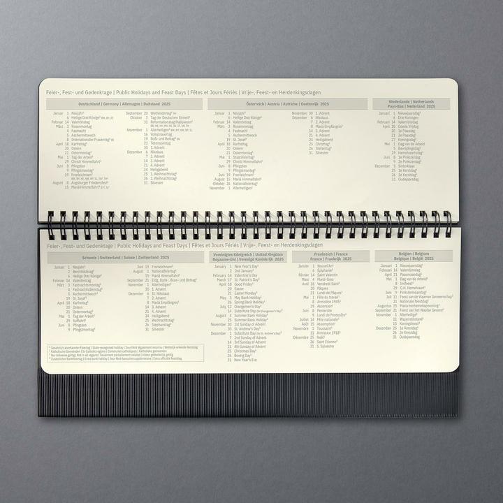 Actual product image Sigel Desk calendar 2025 C2580 1W/2S black 30x14.4cm (13.9 x 30.4 cm, Hardcover, German)