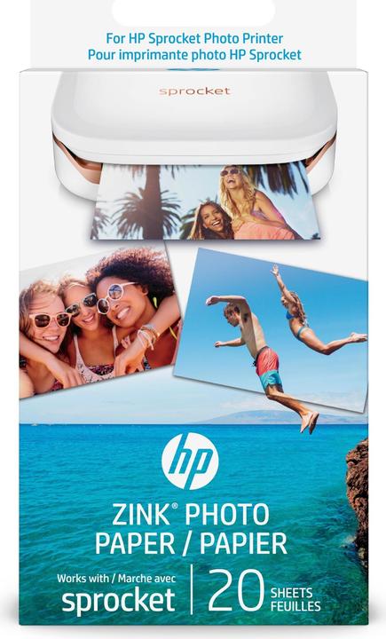 Produktbild HP Sprocket Fotopapier Zink (290 g/m², Foto (5x7.6cm), 20 x)
