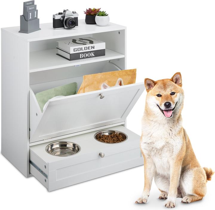 Actual product image Relaxdays Dog food cabinet