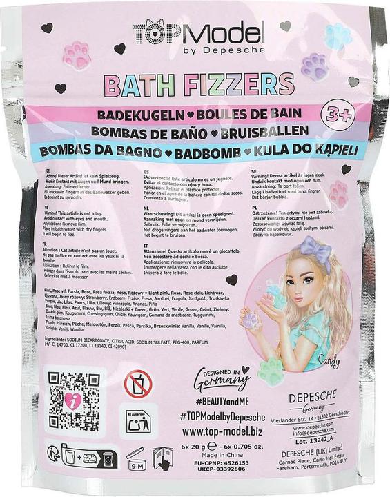 Produktbild Magni Depesche TOPModel Badebombe Tatze BEAUTY and ME 5,5x13,5x17,5cm (Badekugeln)
