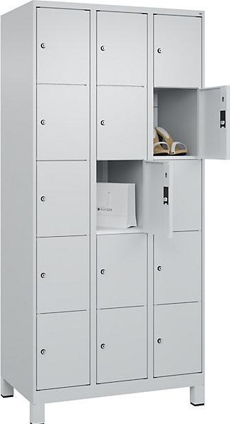 Actual product image C+P CP Classic Plus locker cabinet light grey 080010-305 S10009, 15 lockers 90.0 x 50.0 x 195.0