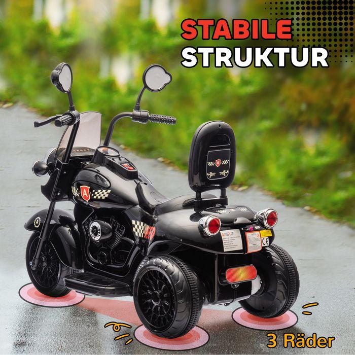 Actual product image Swisshandel24 Kinder Elektro-Motorrad 6V mit Musik 3-5 km/h 3-6 Jahre Kinder, bis 25kg, schwarz (6 V)