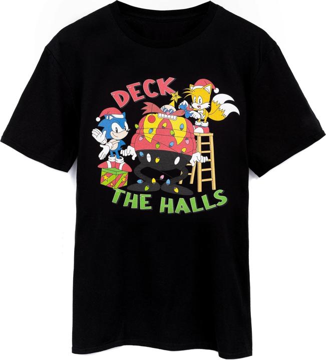 Actual product image Sonic The Hedgehog Mens Deck The Halls Christmas T-Shirt (M)