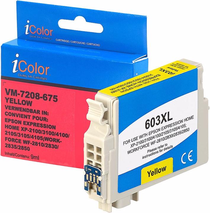 Actual product image IColor Ink cartridge for Epson printers (replaces C13T03A44010 / 603XL), yellow (Y)