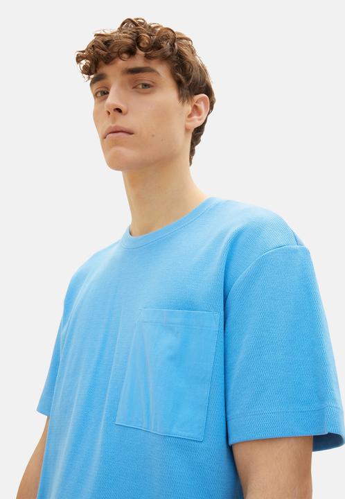 Produktbild Tom Tailor T-Shirt Kurzarmshirt structured mit Brusttasche (XL)