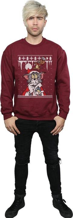 Actual product image Tom & Jerry Mens Christmas Fair Isle Sweatshirt (XXL)