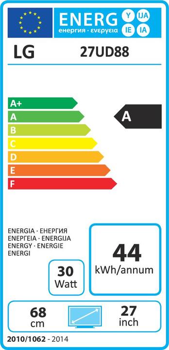 Energie-Label LG 27ud88-W (3840 x 2160 Pixel, 27")