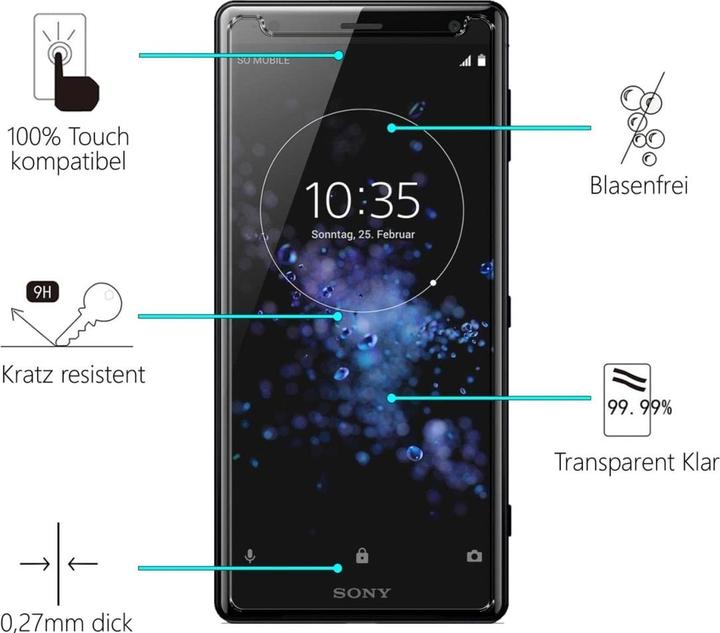Immagine prodotto Screenguard Sony Xperia XZ2 Premium Pellicola protettiva in vetro Custodia dal design amichevole (1 Pezzo/i, Sony Xperia XZ2 Premium)