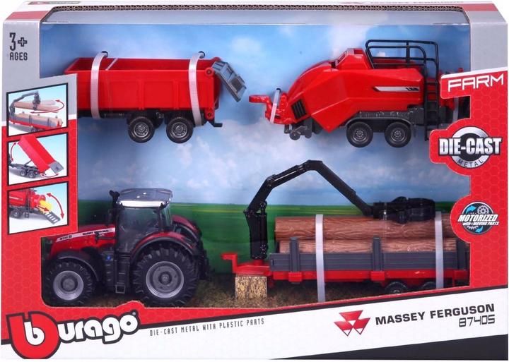 Produktbild Bburago Traktoren Set Massey Ferguson mit Anhänger