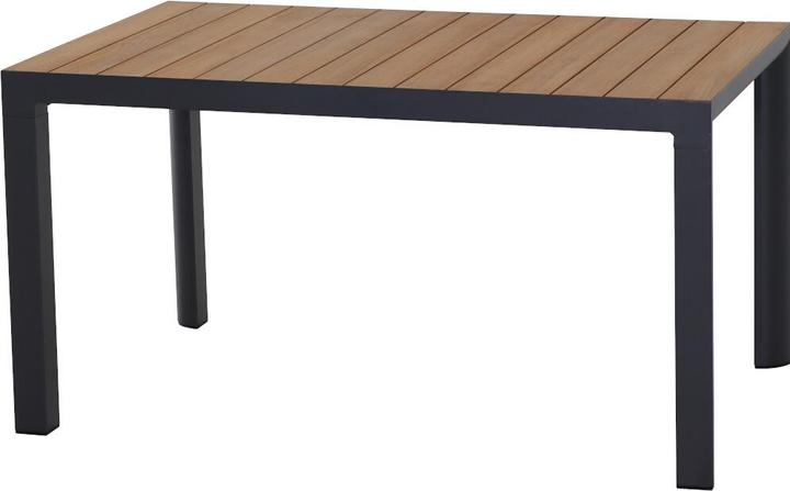 Siena Garden Silva Dining Tisch 140x90cm matt anthrazit / Teak FSC (140 cm)