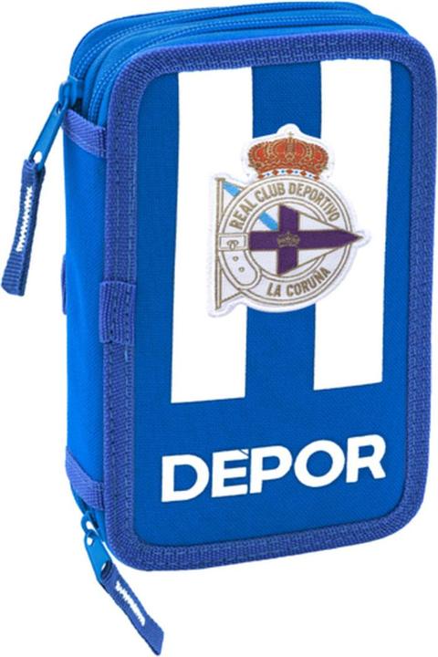 Actual product image R. C. Deportivo de La Coruña Double pencil case Blue White 12.5 x 19.5 x 4 cm
