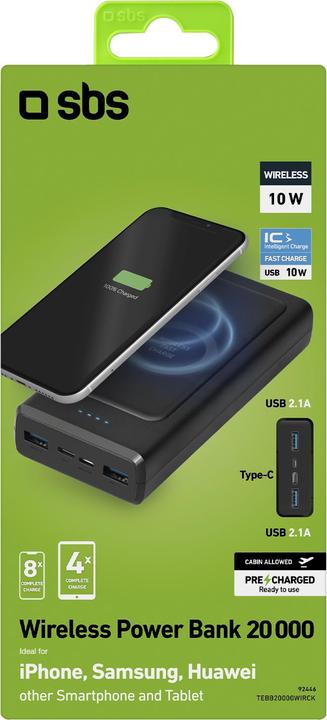 Immagine prodotto SBS Power bank (20000 mAh, 10 W, 74 Wh)