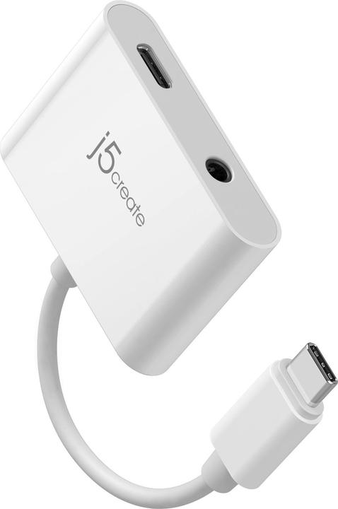 Actual product image j5Create JCA122 USB-C® to 3.5mm Audio Adapter with Power Delivery, Black, 24 bit, USB (USB)