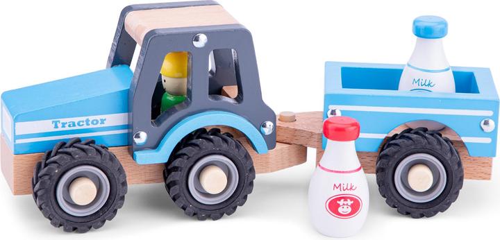 Produktbild New Classic Toys Traktor mit Anhänger - Milchflaschen