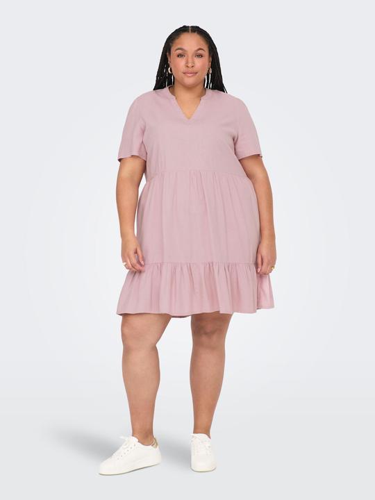 Actual product image Only Regular fit V-neck curve short dress dress (44)