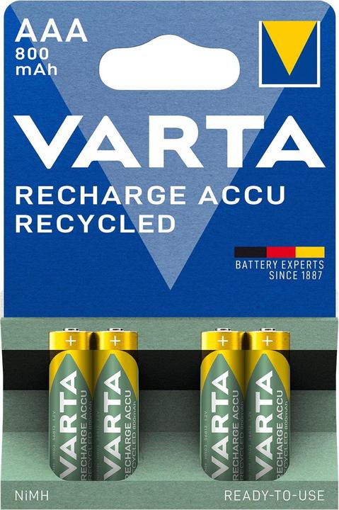 Varta Recharge Accu Recycled (4 Stk., AAA, 800 mAh)