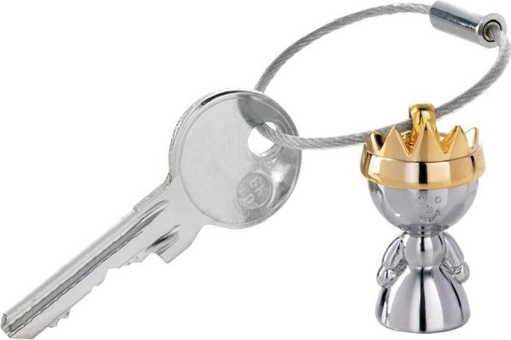 Actual product image Troika LITTLE QUEEN key fob queen with golden crown, shiny grey/gold
