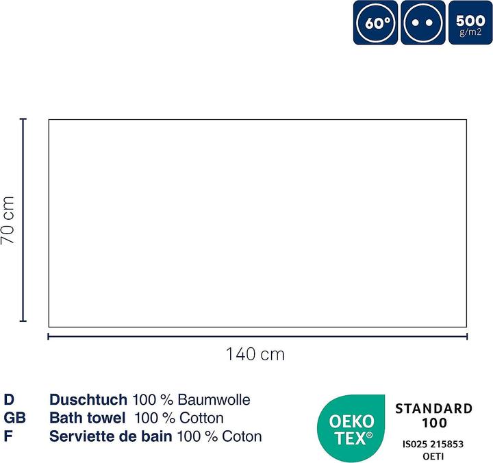 Produktbild Kela Duschtuch Ladessa blattgrün (140 x 70 cm)