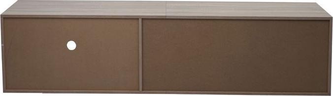Actual product image Mendler TV rack HWC-L33, wood 43x180x41cm storage compartment, oak look, white (43 x 180 x 41 cm)