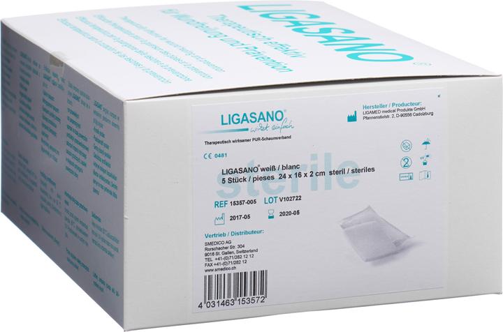 Ligasano Schaumstoff Kompressen 24x16x2cm steril